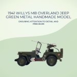 AJ102 1941 Willys MB Overland Jeep Green Metal Handmade 